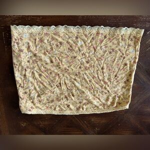 American Eagle Yellow Floral Tube Top With Lace On Ends